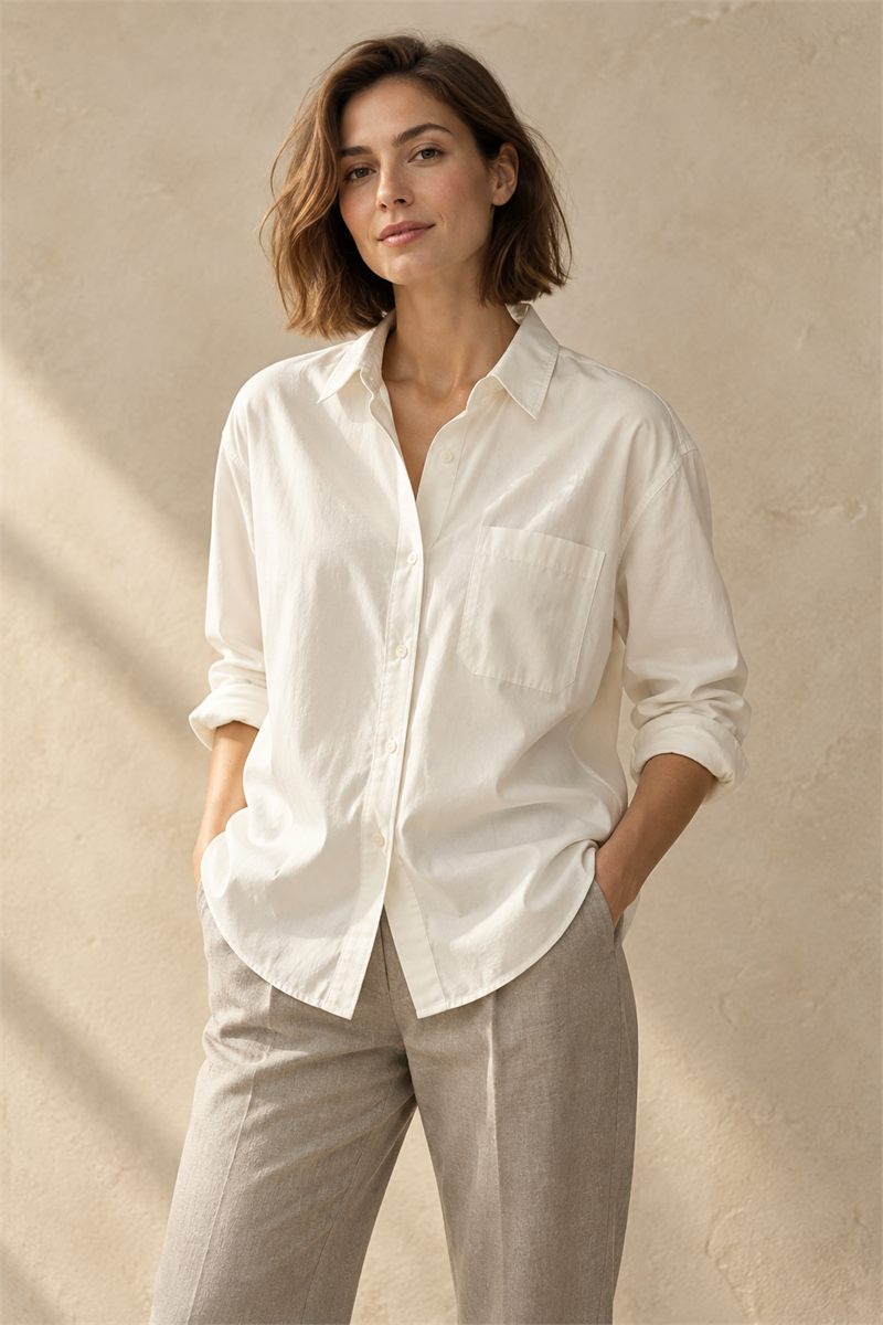 Cream poplin shirt